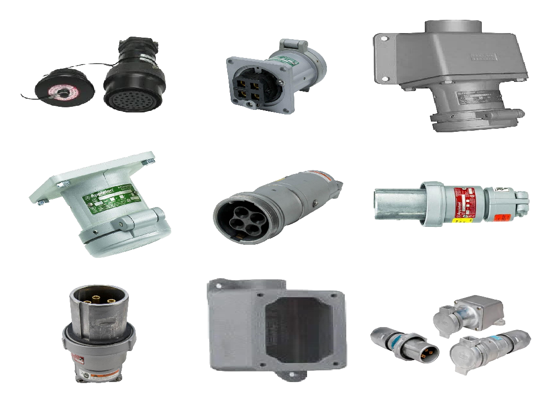 Connector assemblies for drilling rig power